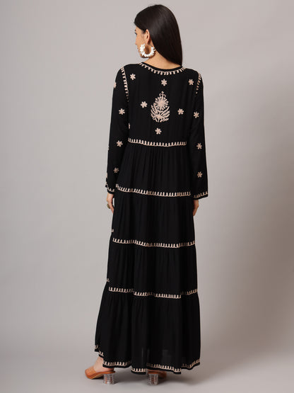 Hand Embroidered Lucknowi Chikankari  Rayon Jalabiya-AL3935