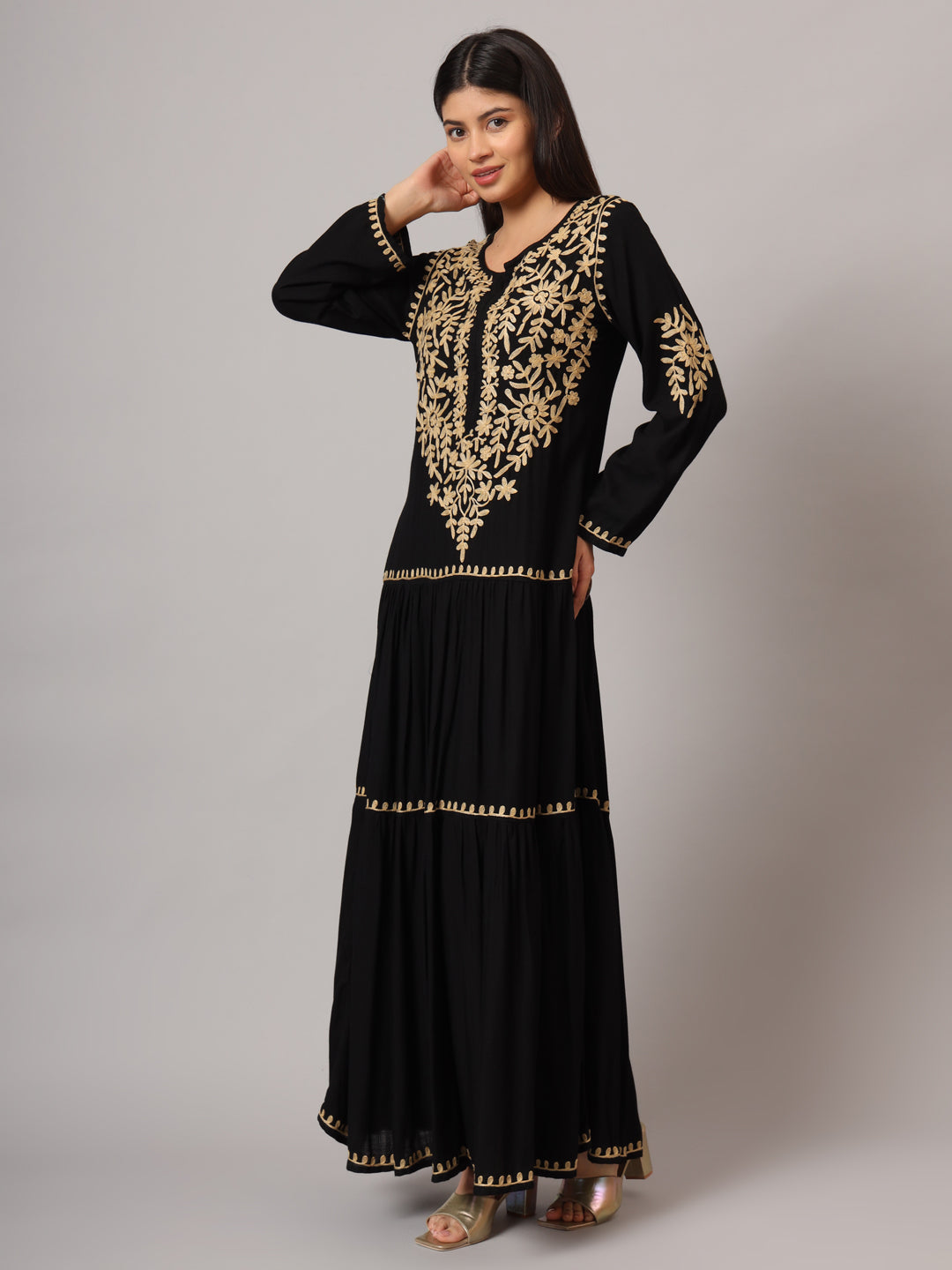 Hand Embroidered Lucknowi Chikankari  Cotton Jalabiya-AL3942