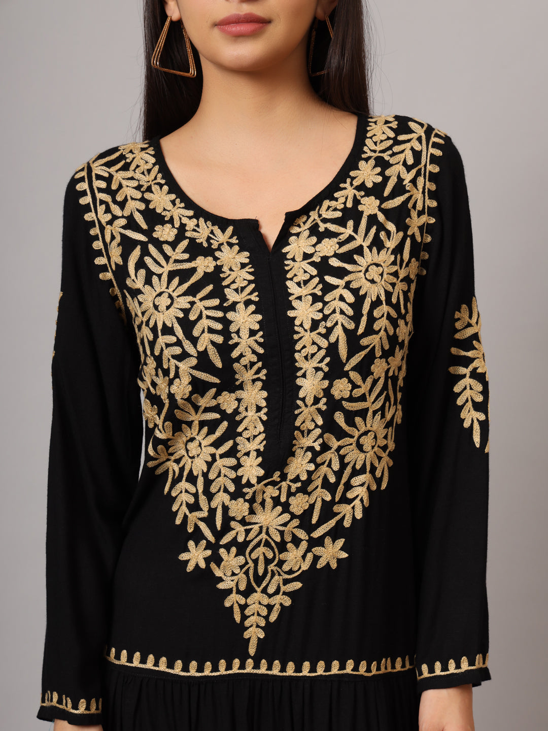 Hand Embroidered Lucknowi Chikankari  Cotton Jalabiya-AL3942