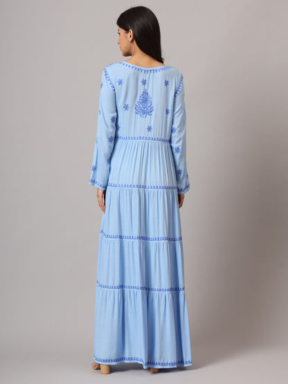 Hand Embroidered Lucknowi Chikankari  Rayon Jalabiya-AL3935