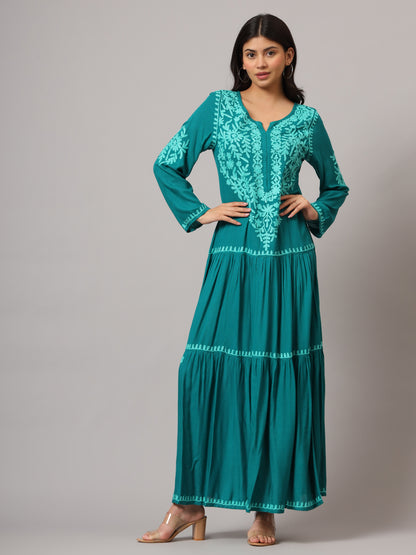 Hand Embroidered Lucknowi Chikankari  Cotton Jalabiya-AL3942
