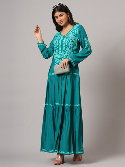 Hand Embroidered Lucknowi Chikankari  Cotton Jalabiya-AL3942