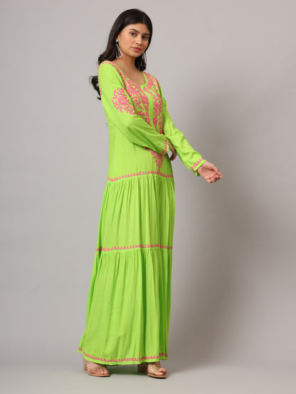 Hand Embroidered Lucknowi Chikankari  Cotton Jalabiya-AL3942