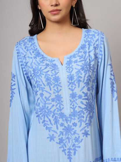 Hand Embroidered Lucknowi Chikankari  Cotton Jalabiya-AL3942