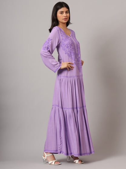 Hand Embroidered Lucknowi Chikankari  Cotton Jalabiya-AL3942