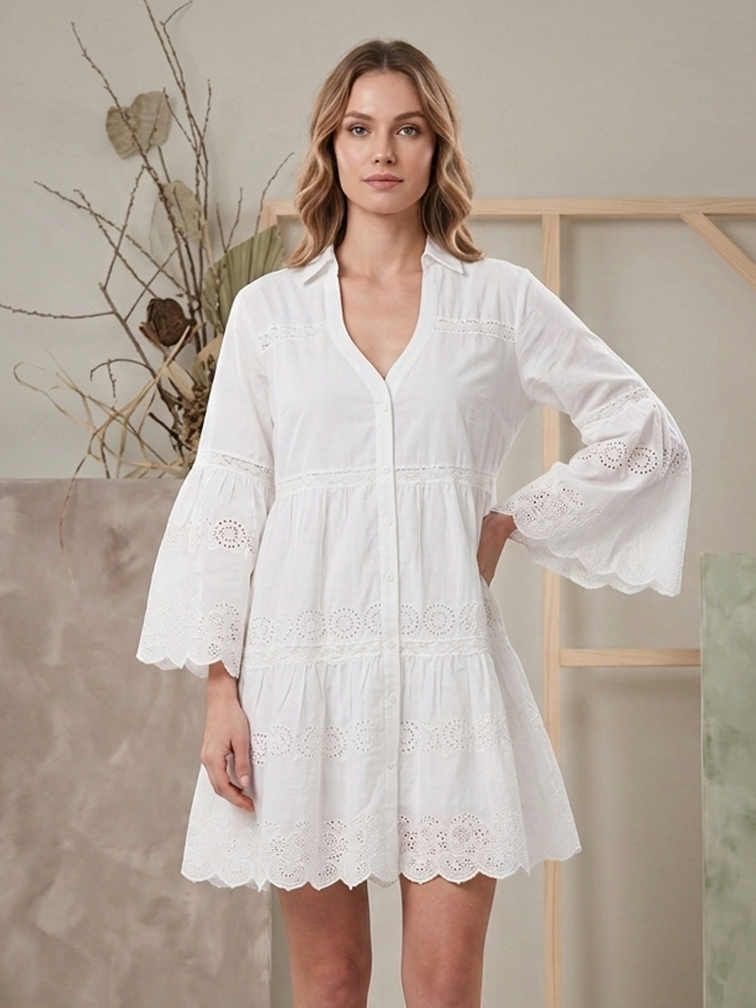 Women   Cotton Midi Dress -AL3717