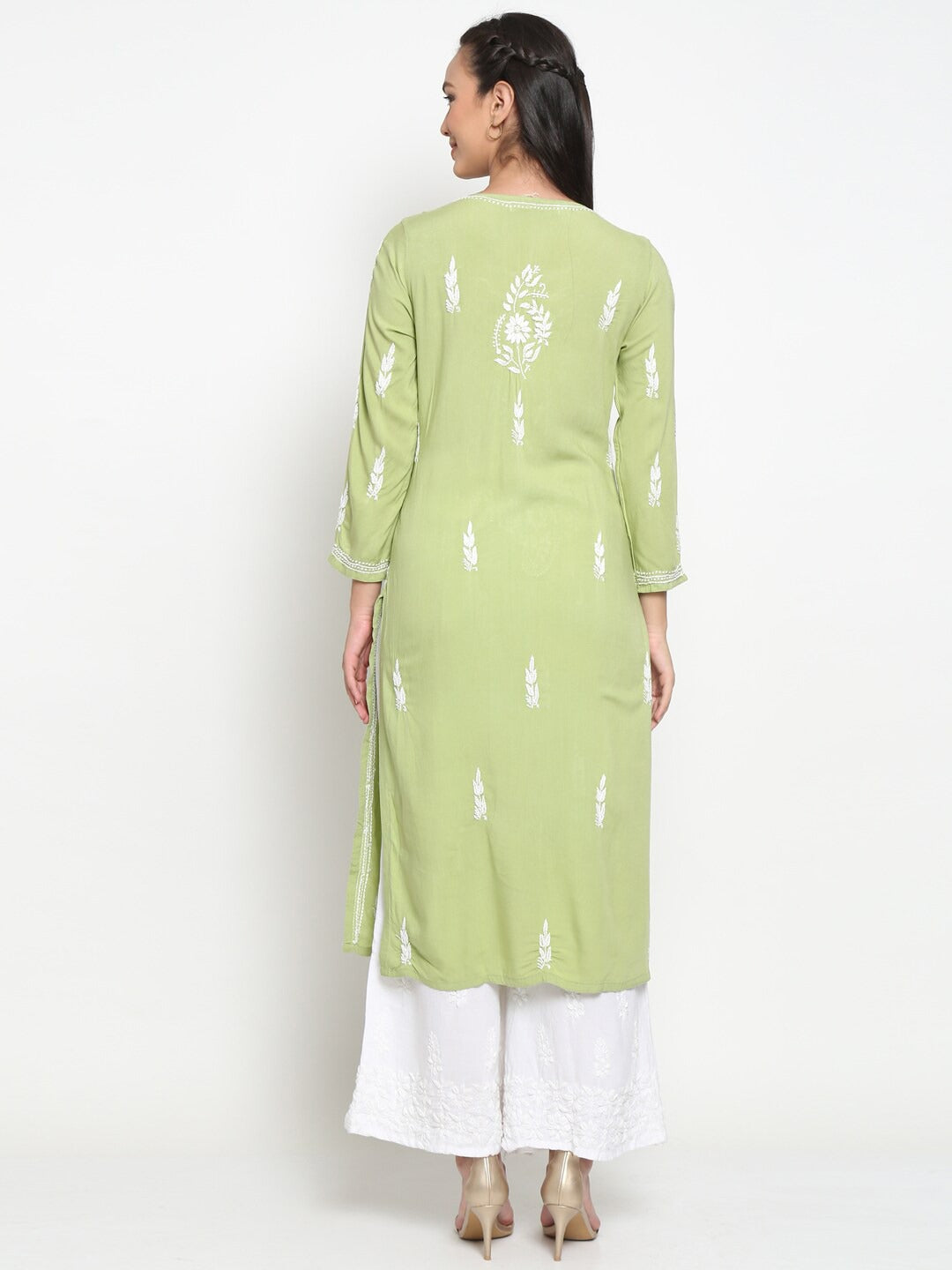 Hand Embroidered Chikankari Modal straight Kurta-AL3451
