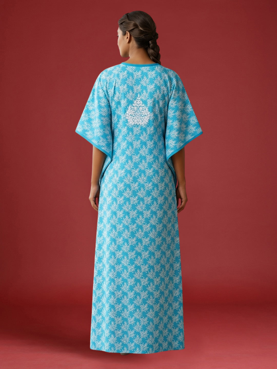 Women Embroidered Cotton Kaftan-AL3700A