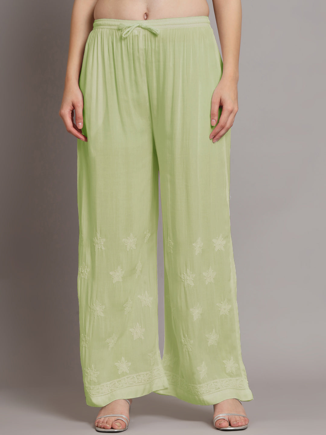 Hand Embroidered Chikankari Modal Kurta with Palazzo- AL3662KS