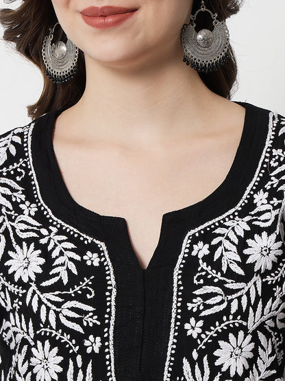 Hand Embroidered Chikankari Modal straight Kurta-AL3451