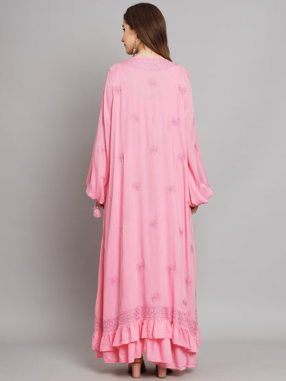 Hand Embroidered Chikankari Modal Kaftan-AL3605