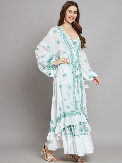 Hand Embroidered Chikankari Modal Kaftan-AL3605
