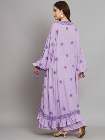 Hand Embroidered Chikankari Modal Kaftan-AL3605