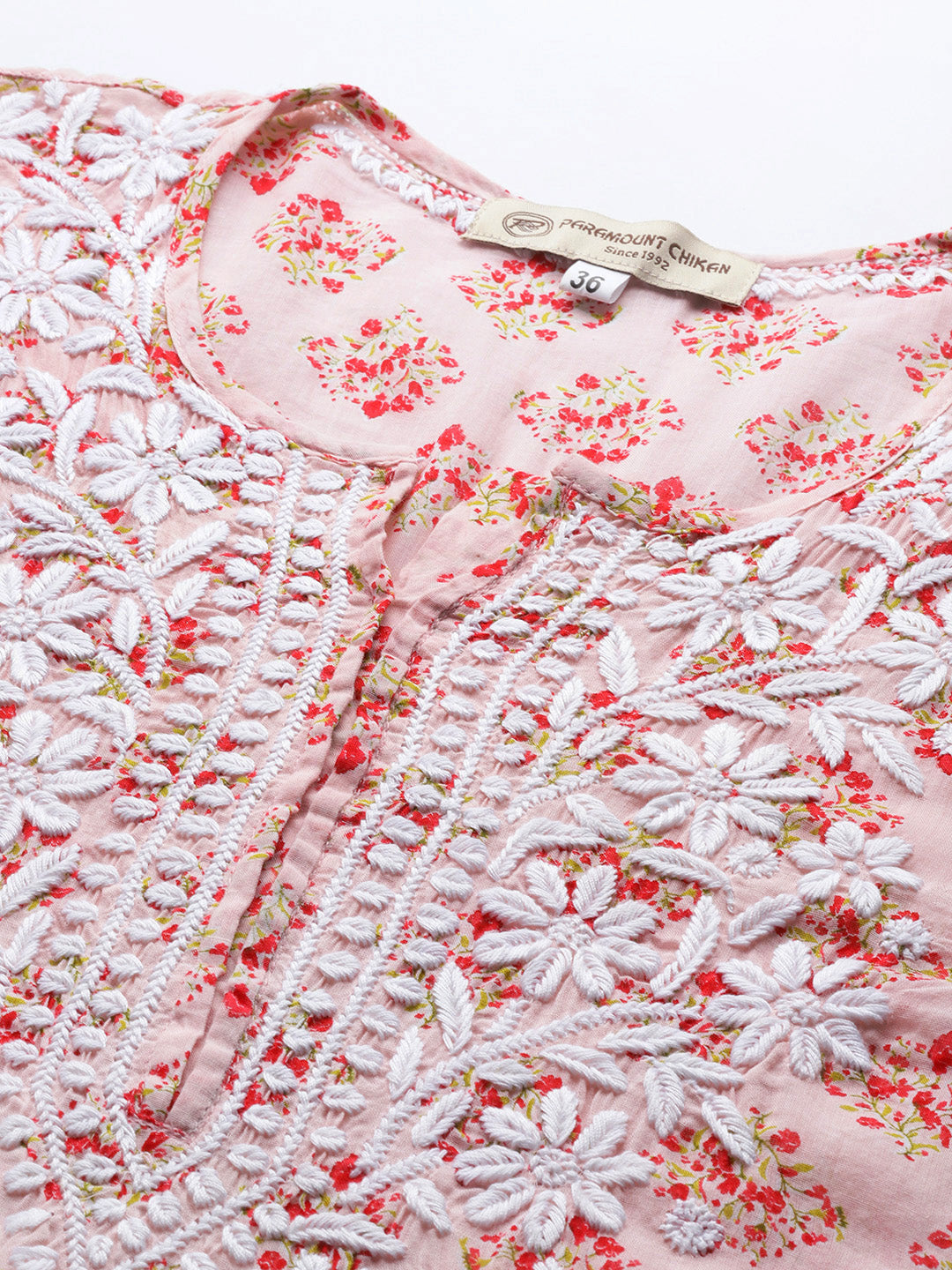 Women Hand Embroidered Chikankari Cotton Kurta-AL3649