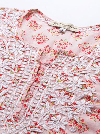 Women Hand Embroidered Chikankari Cotton Kurta-AL3649