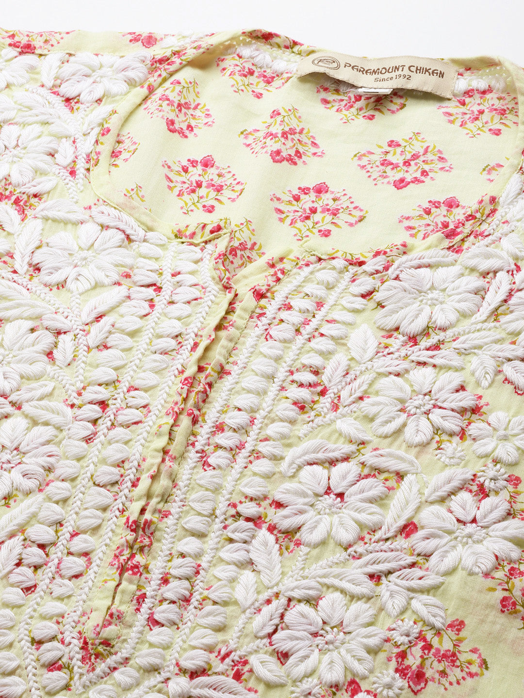 Women Hand Embroidered Chikankari Cotton Kurta-AL3649