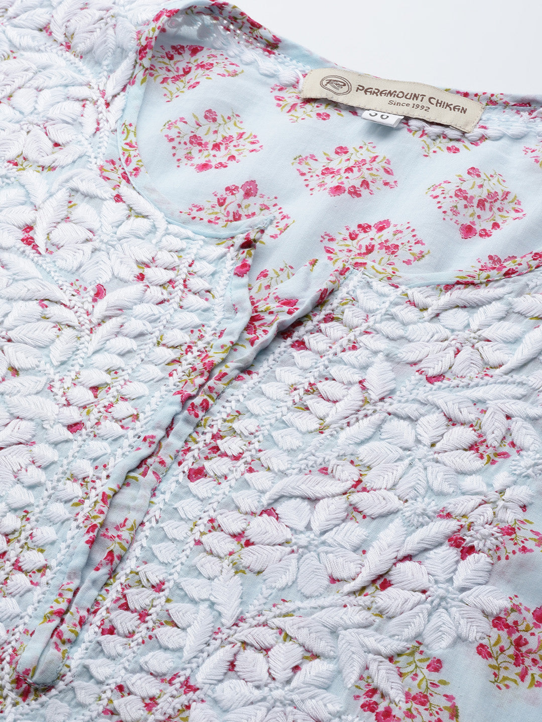 Women Hand Embroidered Chikankari Cotton Kurta-AL3649