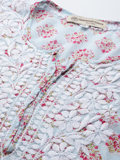 Women Hand Embroidered Chikankari Cotton Kurta-AL3649