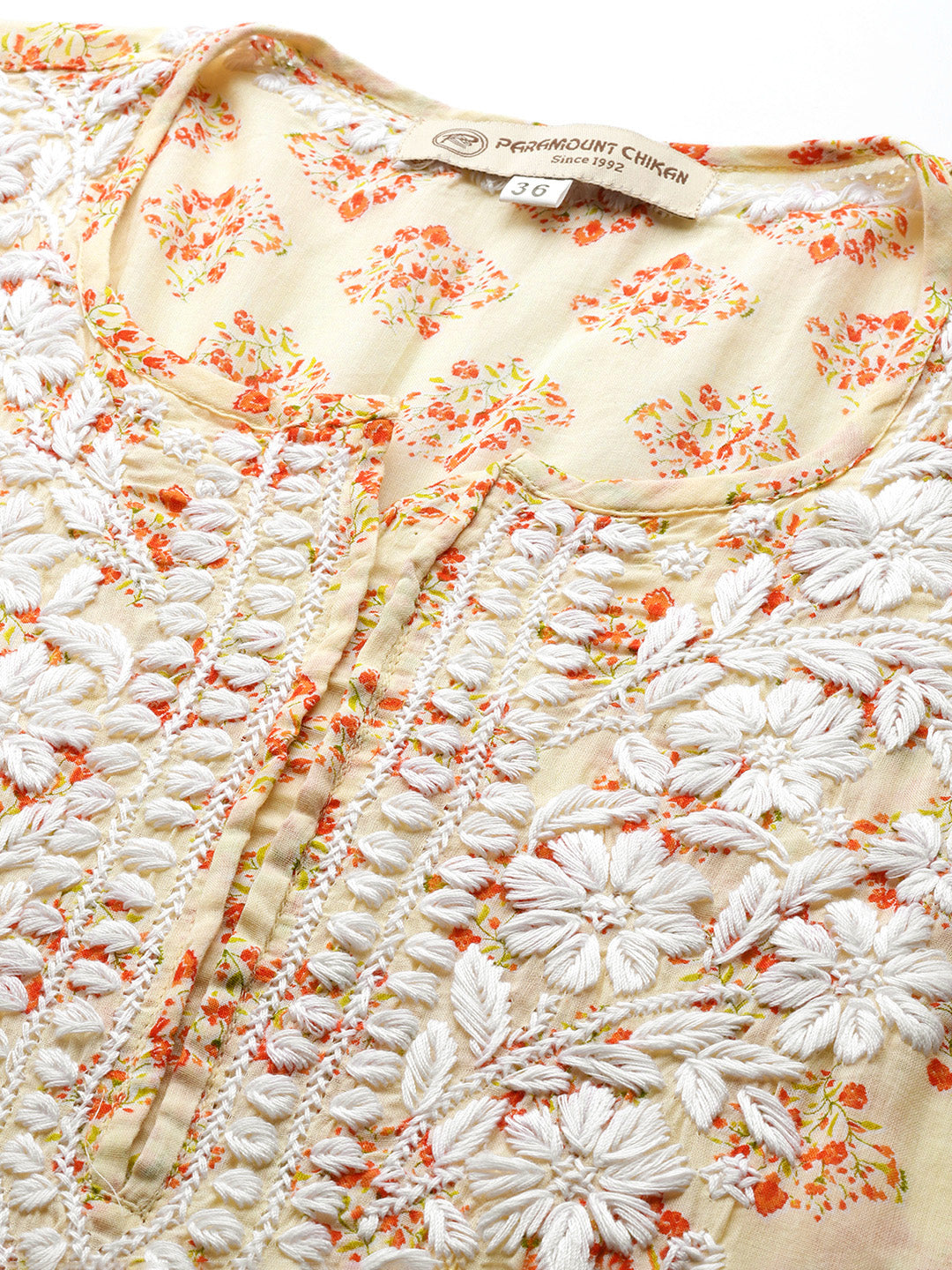 Women Hand Embroidered Chikankari Cotton Kurta-AL3649