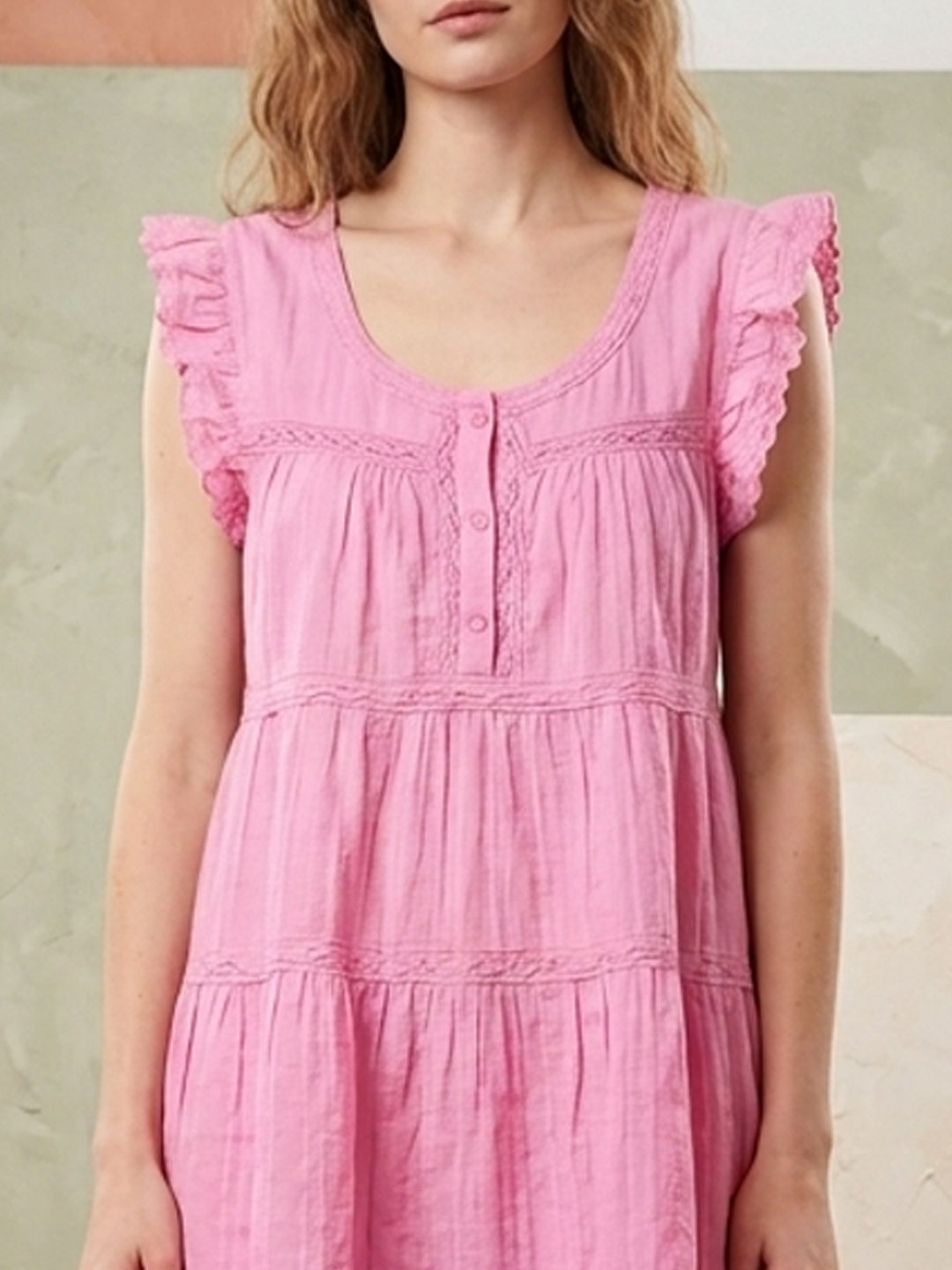 Women   Cotton Frock Top -AL3711 Pink