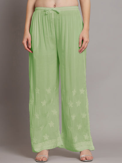 Hand Embroidered Chikankari Modal Kurta with Palazzo- AL3662KS