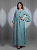 Women Printed Cotton Jalabiya-AL4008 Blue