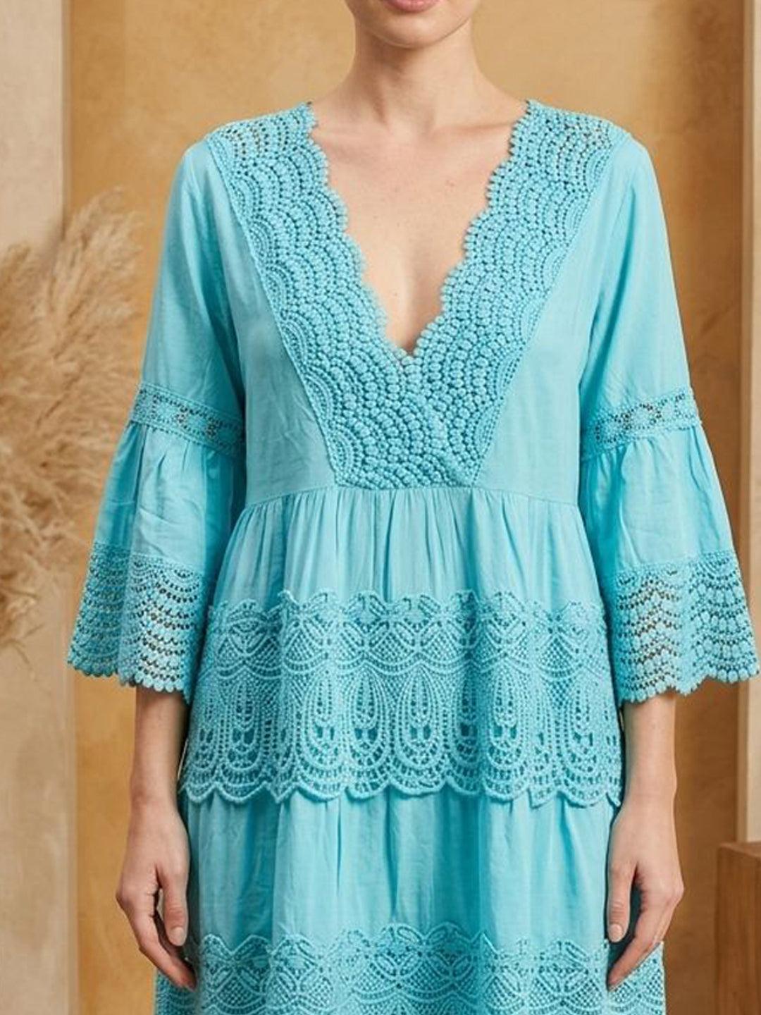 Women Embroidered  Rayon Midi Dress -AL3712