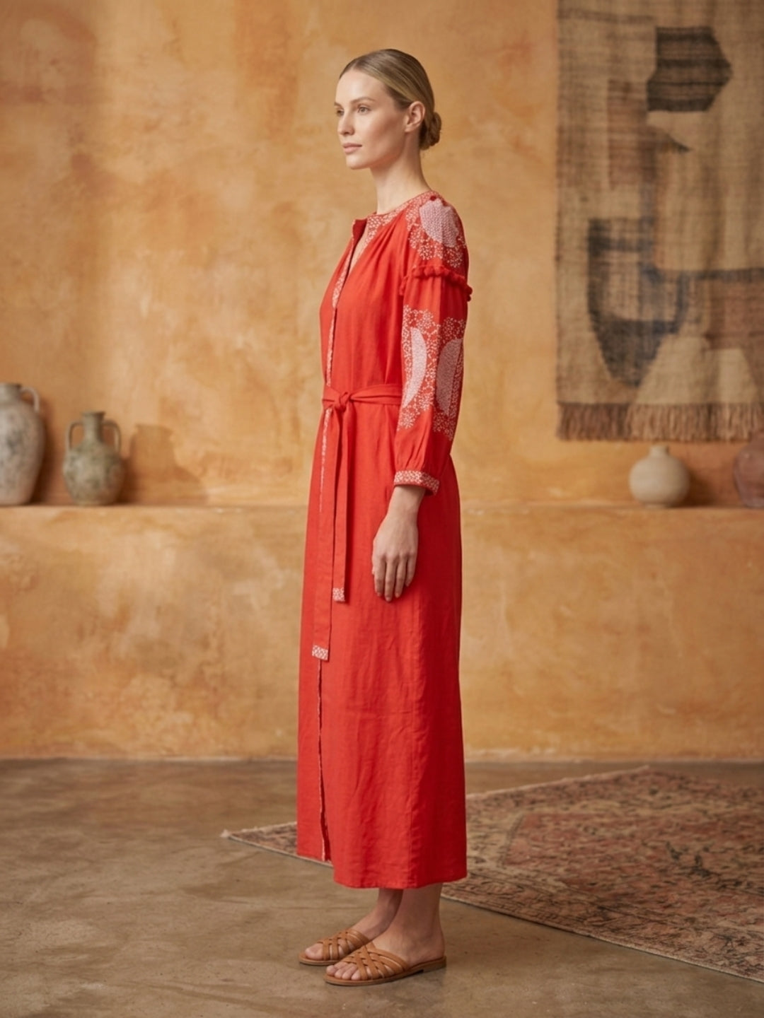 Women Embroidered With Pocket Modal Dress -AL3728