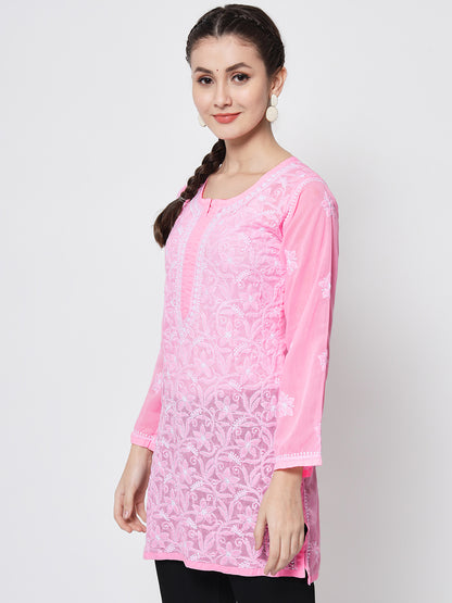 Hand Embroidered Chikankari Cotton Straight Tunic-AL3591
