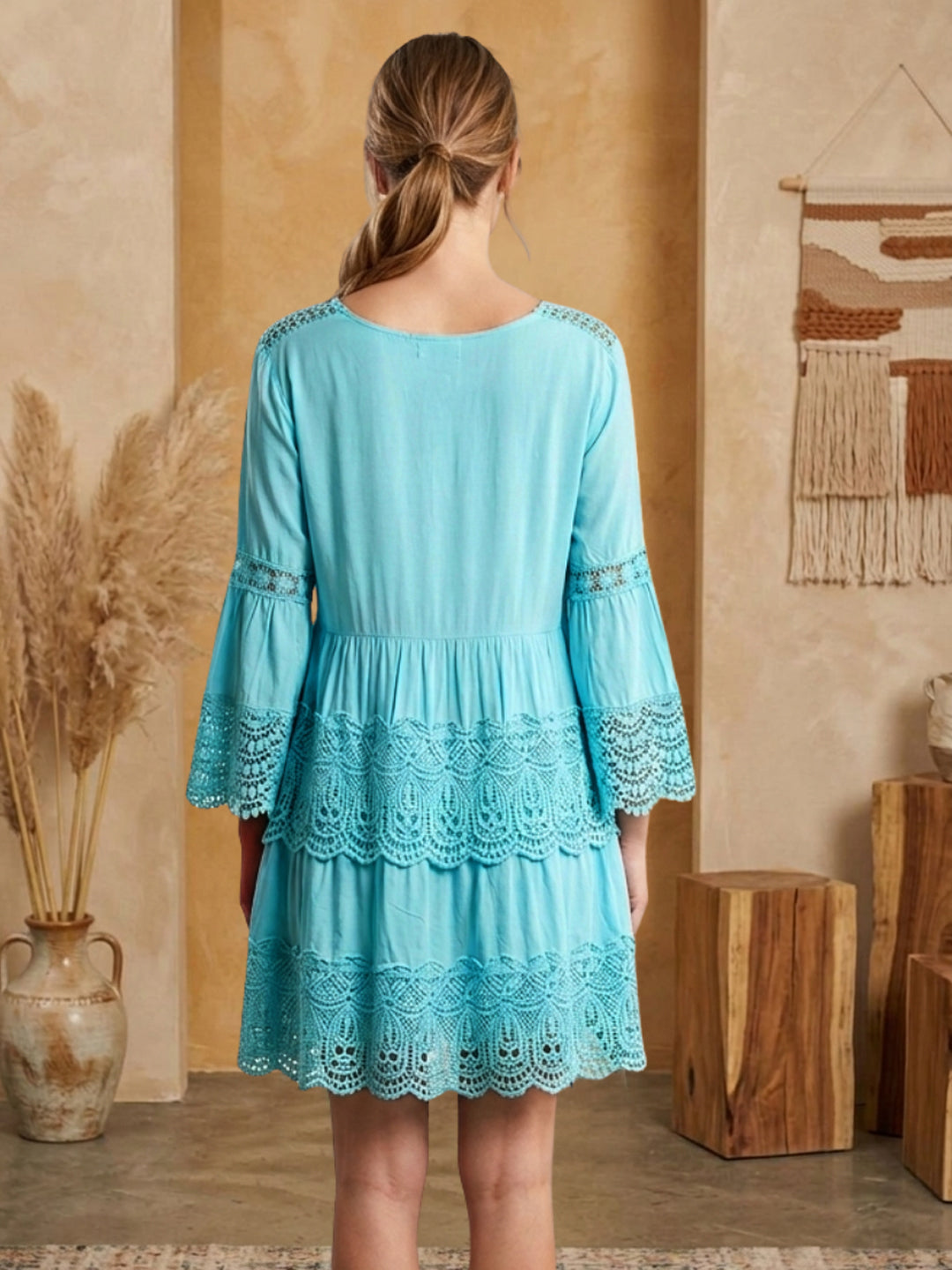 Women Embroidered  Rayon Midi Dress -AL3712