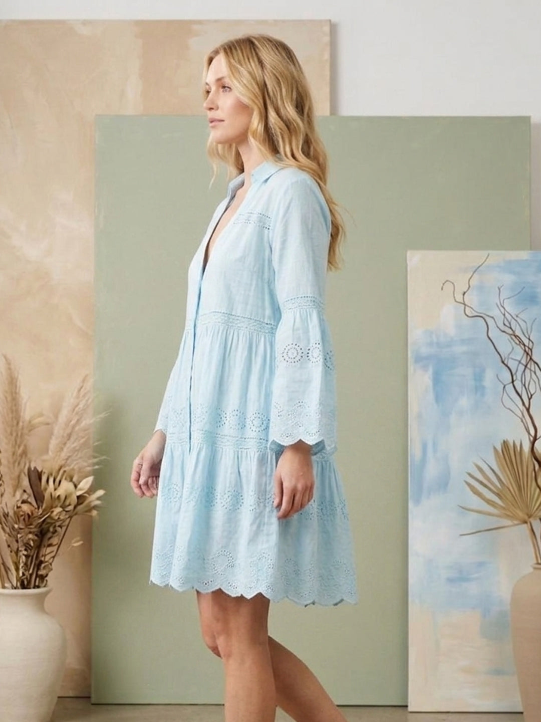 Women   Cotton Midi Dress -AL3717