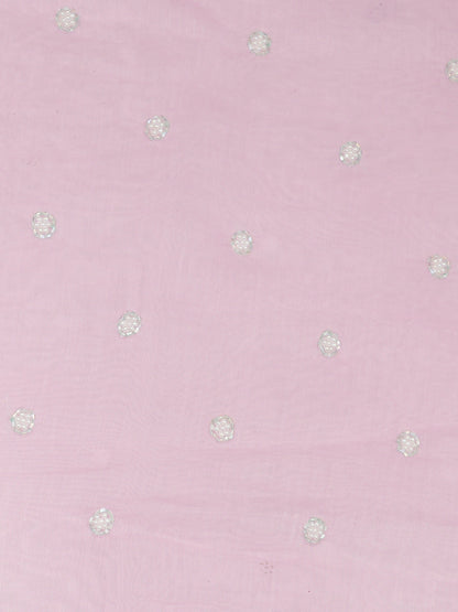 Women Hand Embroidered Premium Chikankari Mul Chanderi Unstitched Kurta Dupatta Bottom Set-ALSCA85201FS Pink