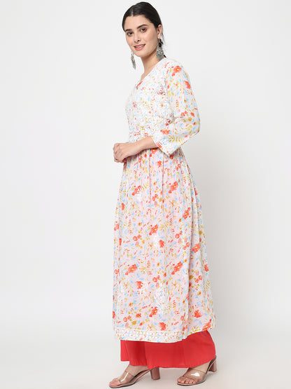 Women Hand Embroidered Chikankari Cotton Kurta-AL3582