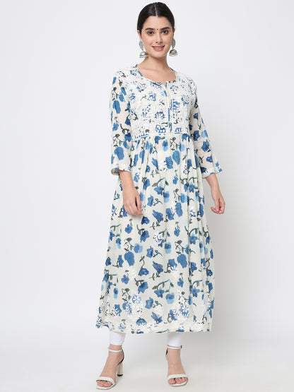 Women Hand Embroidered Chikankari Cotton Kurta-AL3580
