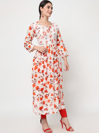 Women Hand Embroidered Chikankari Cotton Kurta-AL3580