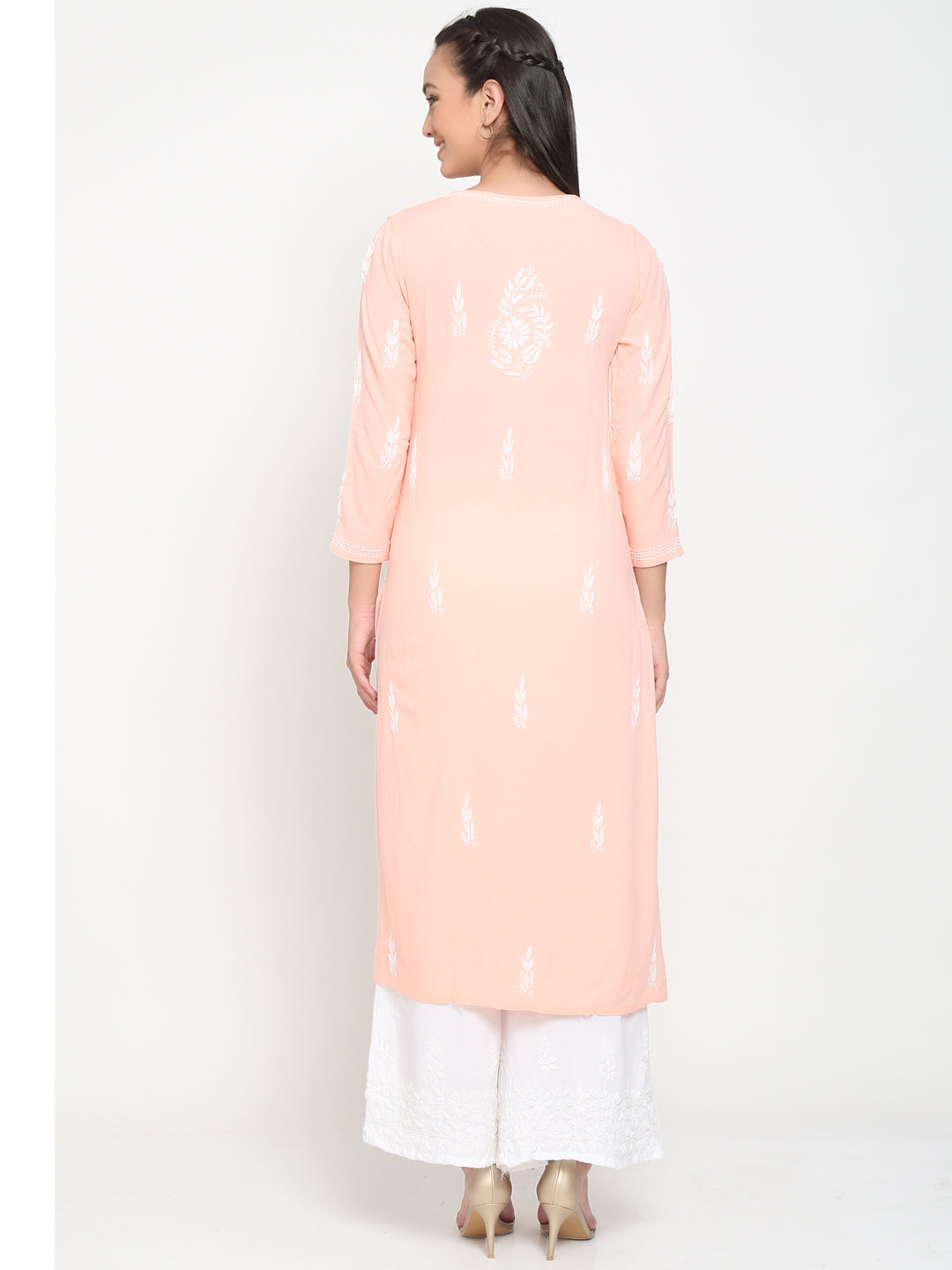 Hand Embroidered Chikankari Modal straight Kurta-AL3451