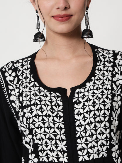 Women Hand Embroidered Chikankari Cotton Kurta-AL3549