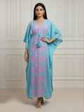 Hand Embroidered Chikankari Rayon Kaftan-AL3475 Pink