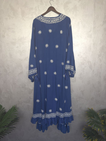 Hand Embroidered Chikankari Modal Kaftan-AL3605