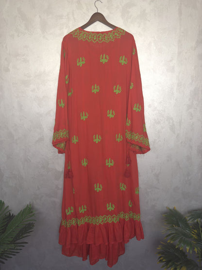 Hand Embroidered Chikankari Modal Kaftan-AL3605