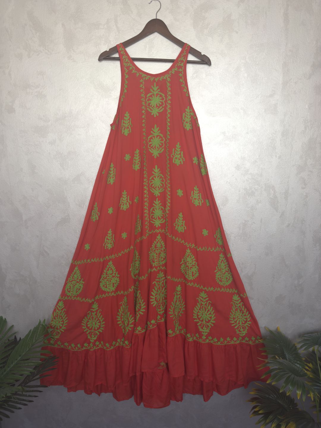 Hand Embroidered Chikankari Modal Kaftan-AL3605