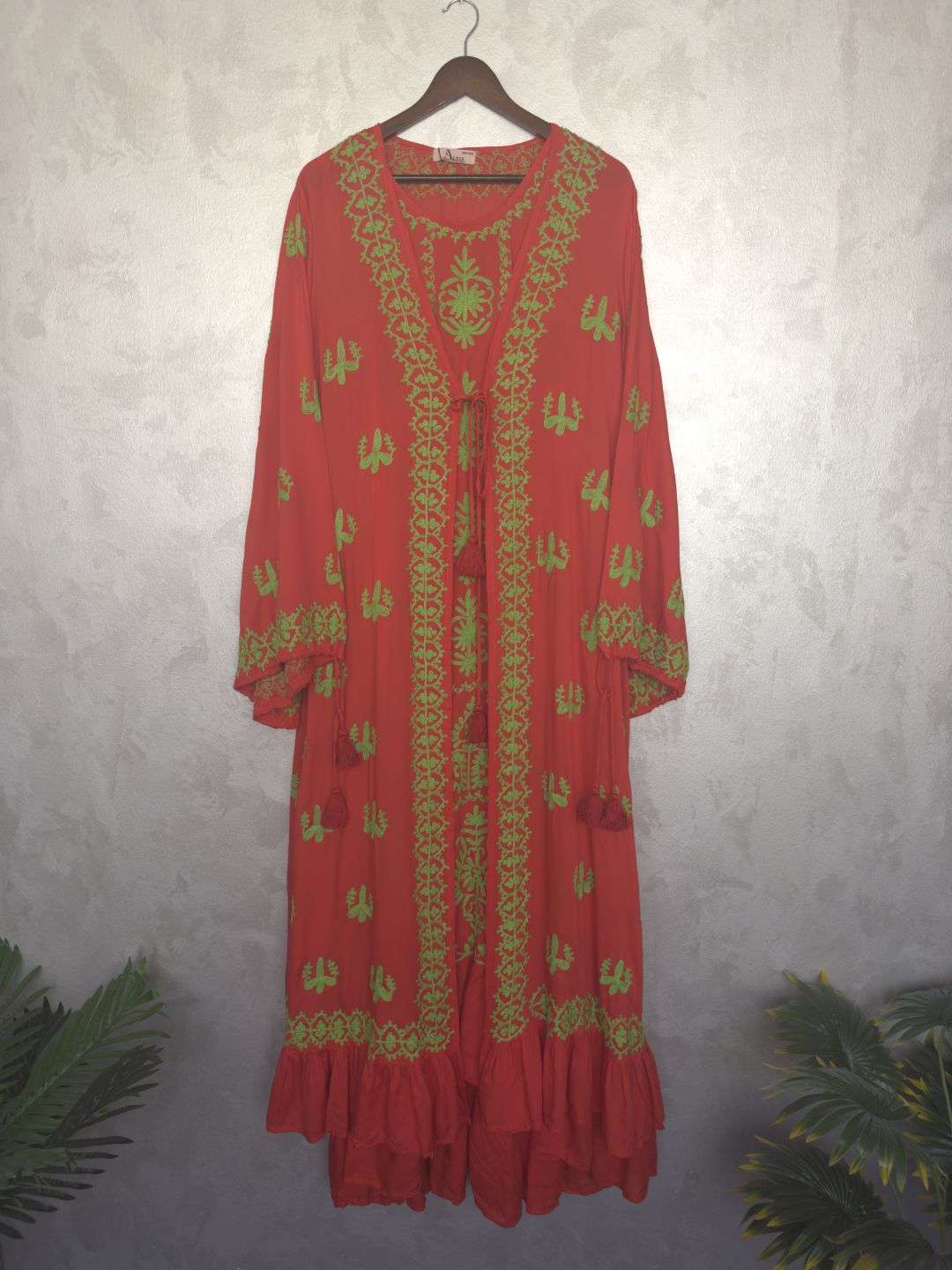 Hand Embroidered Chikankari Modal Kaftan-AL3605