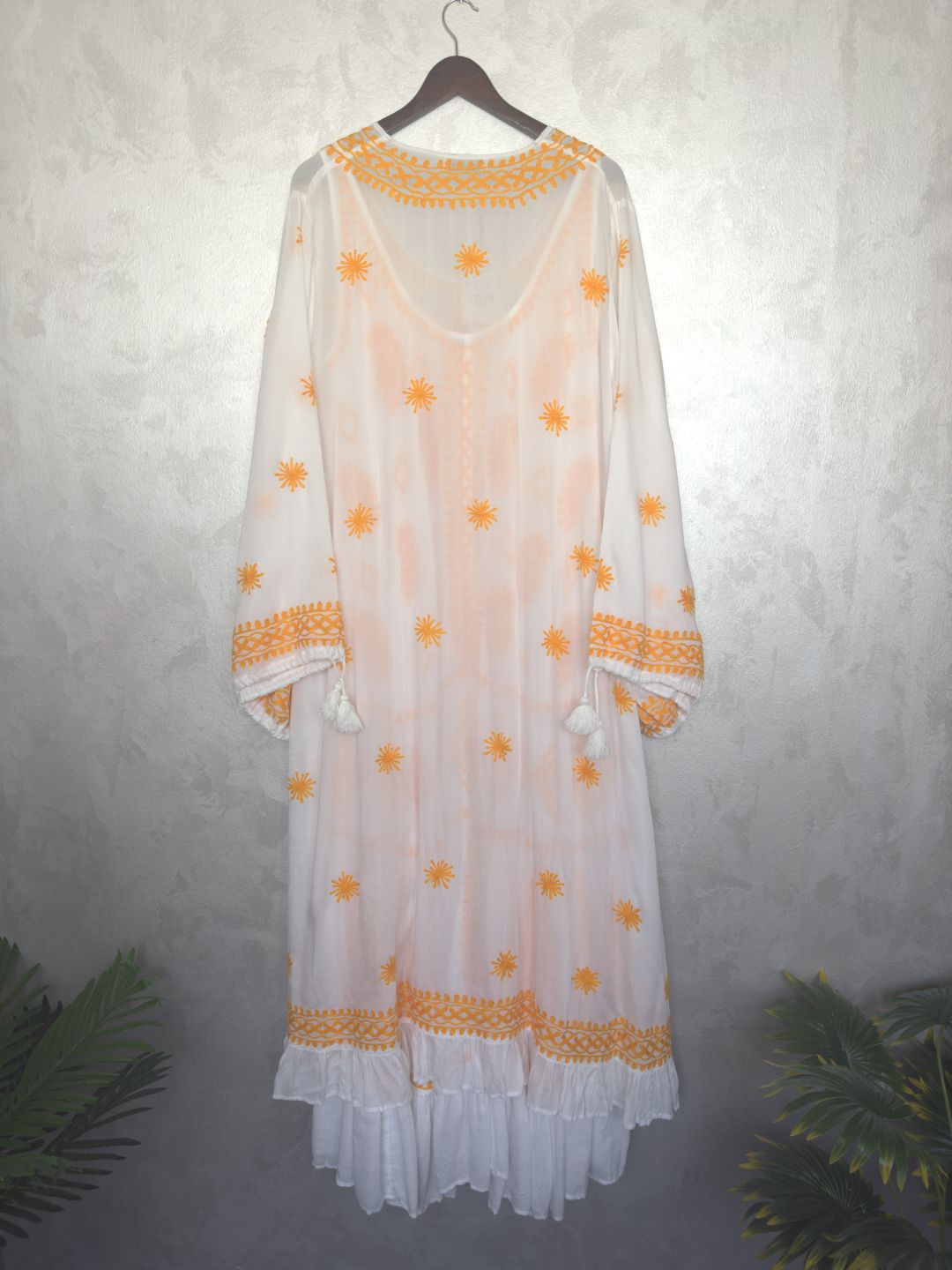 Hand Embroidered Chikankari Modal Kaftan-AL3605