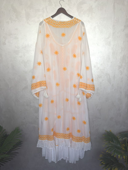 Hand Embroidered Chikankari Modal Kaftan-AL3605
