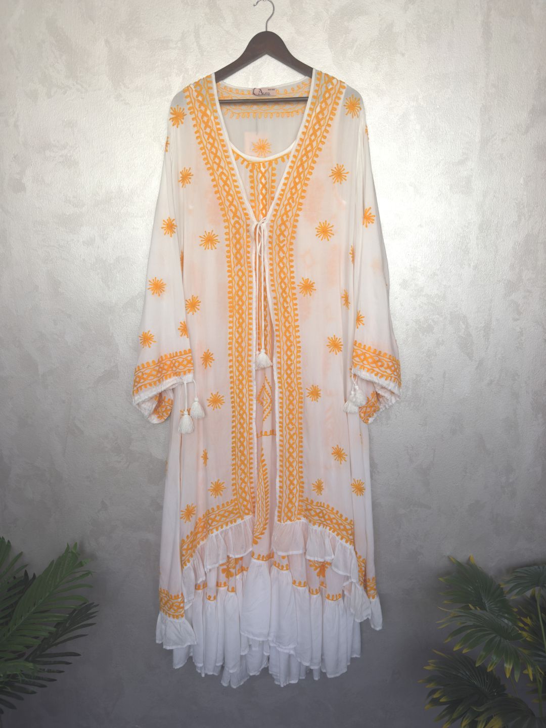 Hand Embroidered Chikankari Modal Kaftan-AL3605