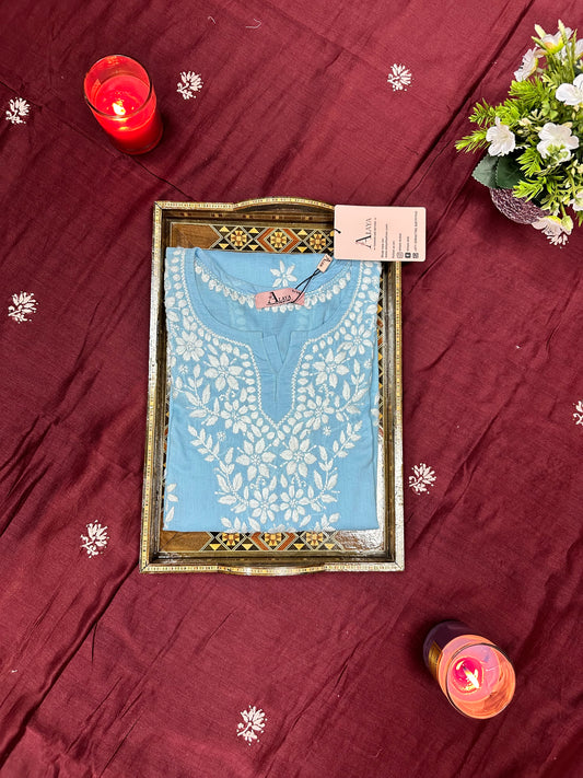 Women Hand Embroidered Chikankari Modal Kurti -AL3685