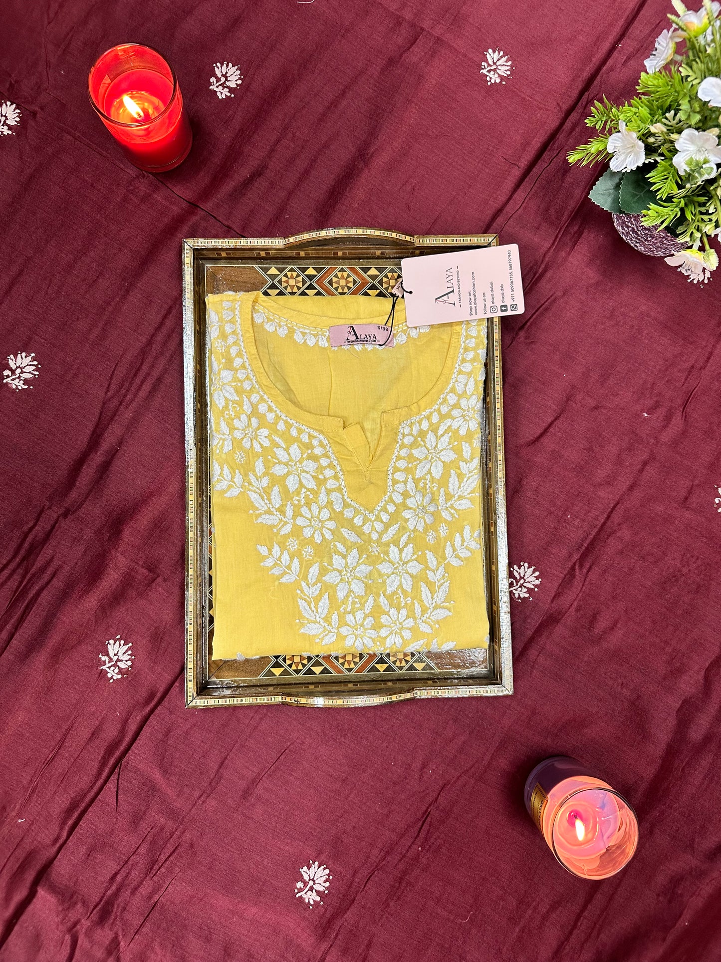 Women Hand Embroidered Chikankari Modal Kurti -AL3685