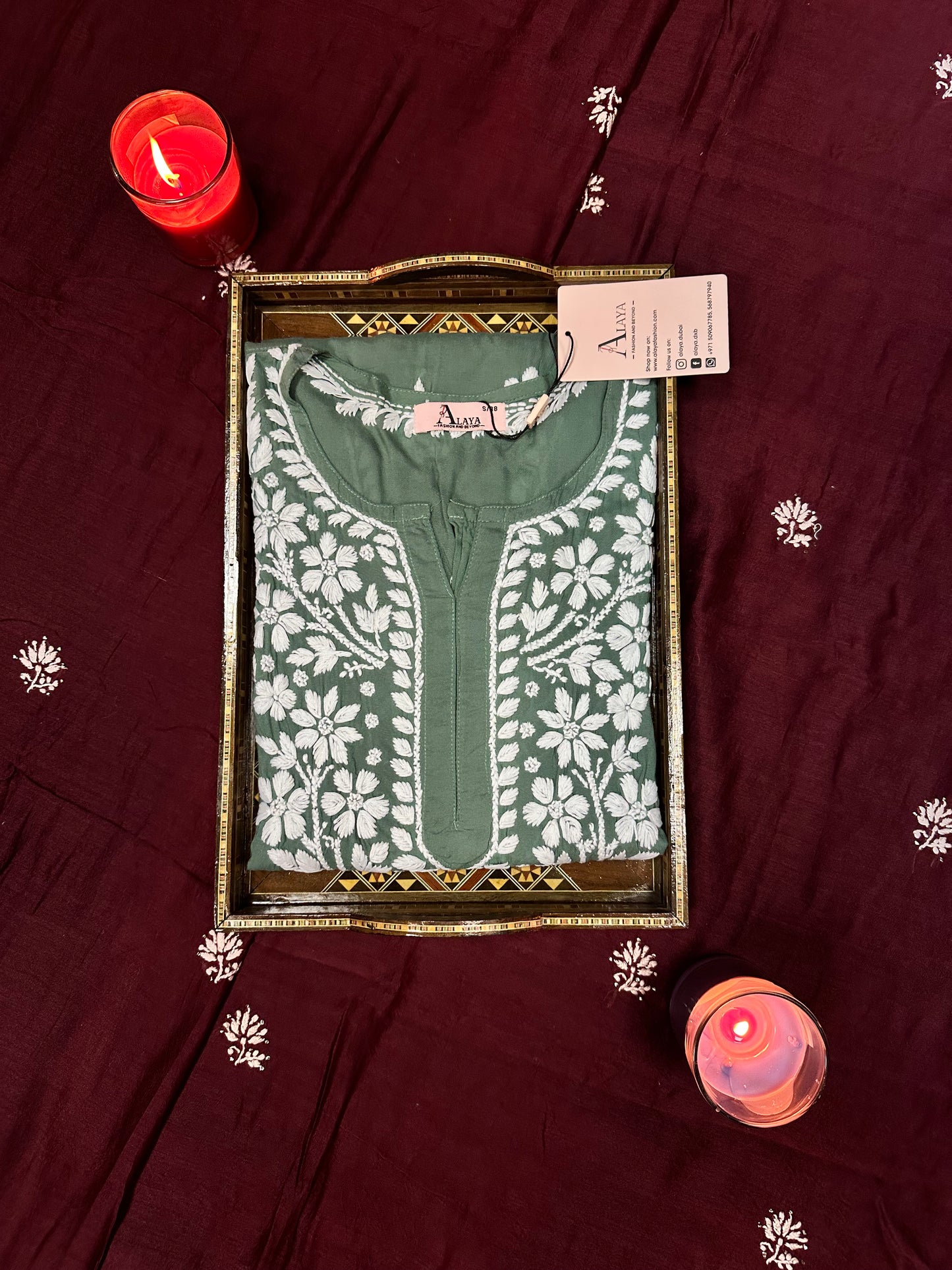 Women Hand Embroidered Chikankari Modal Kurti -AL3702