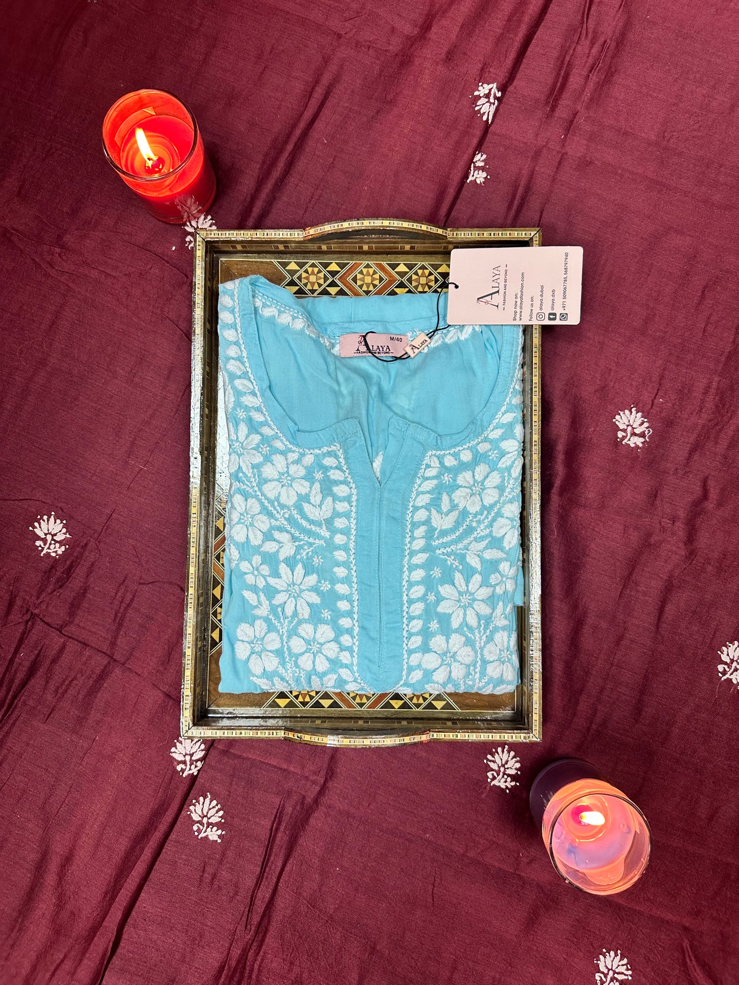 Women Hand Embroidered Chikankari Modal Kurti -AL3702