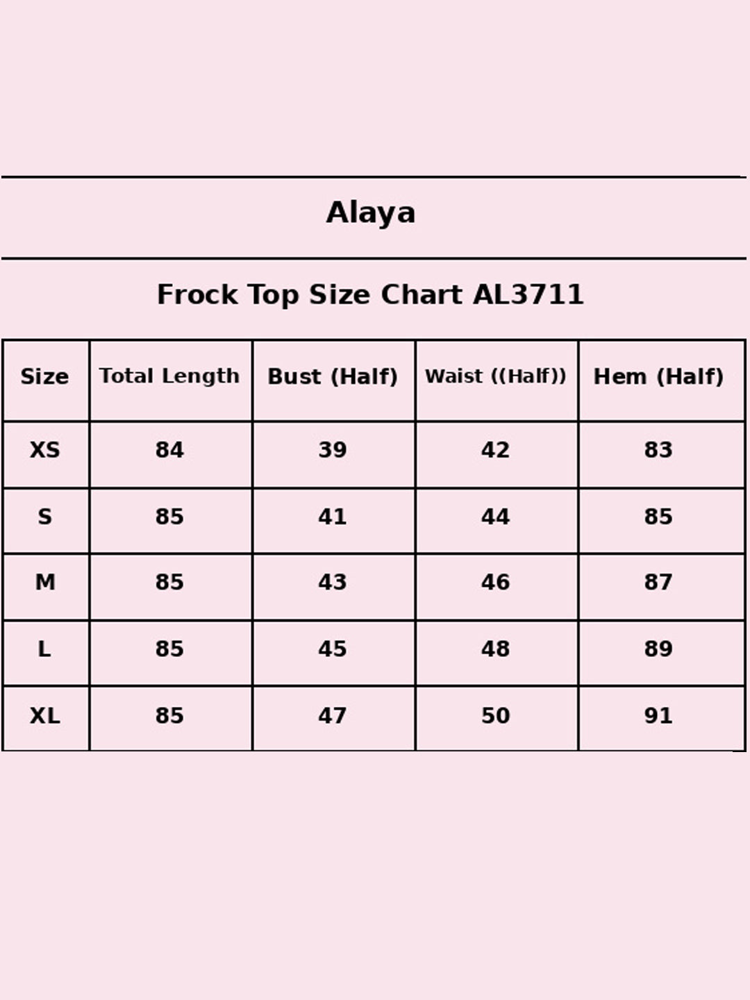 Size Chart - AL3711-NAVY